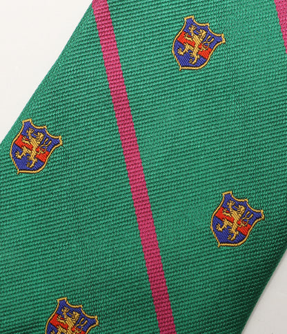 美品 POLO RALPH LAUREN ネクタイ ストライプド シルク レップ クラブ ライトグリーン メンズ ポロ・ラルフローレン