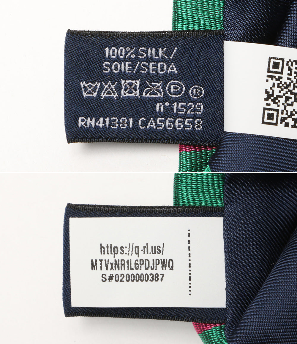美品 POLO RALPH LAUREN ネクタイ ストライプド シルク レップ クラブ ライトグリーン メンズ ポロ・ラルフローレン