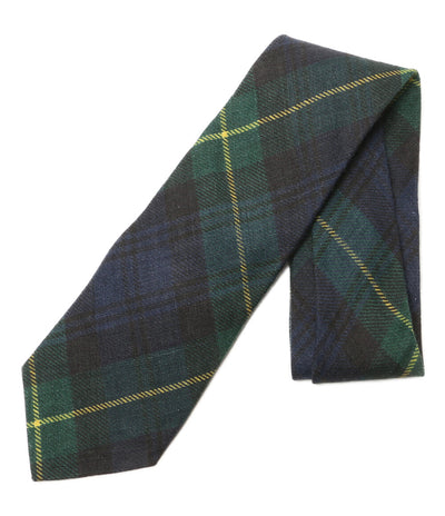 美品 POLO RALPH LAUREN ネクタイ ブラックウォッチ リネン グリーン メンズ ポロ・ラルフローレン