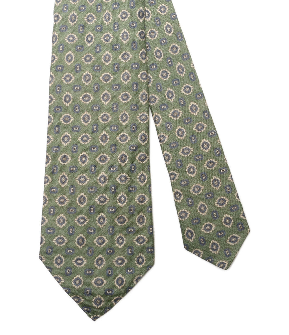 美品 POLO RALPH LAUREN ネクタイ シルク 総柄 グリーン メンズ ポロ