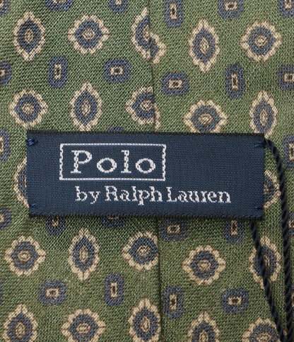 美品 POLO RALPH LAUREN ネクタイ シルク 総柄 グリーン メンズ ポロ・ラルフローレン