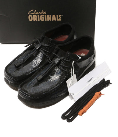 美品 Clarks × POLIQUANT ポリクアント モカシン ワラビー Wallabee Black Suede 11826 メンズ SIZE UK 8 クラークス