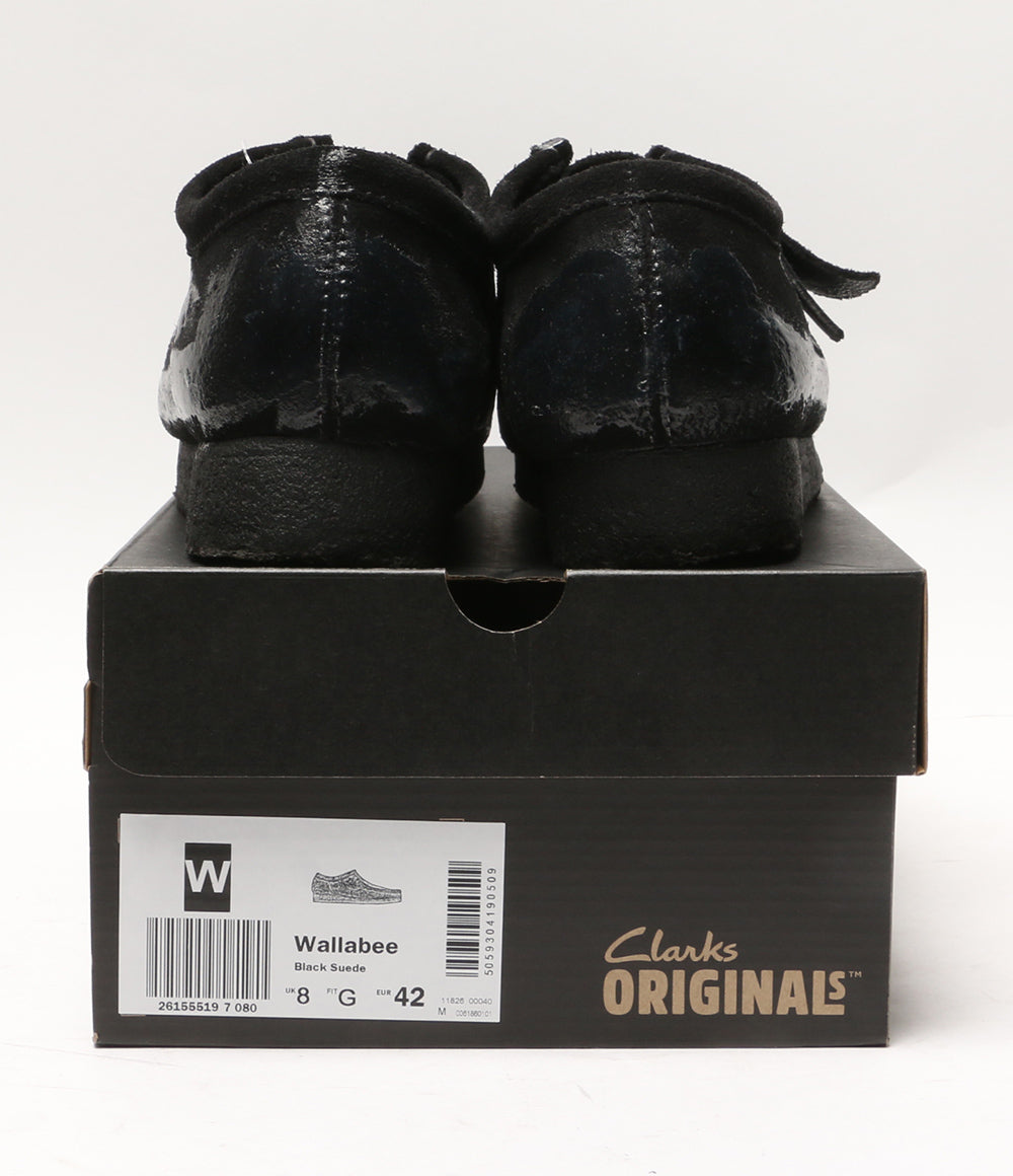 美品 Clarks × POLIQUANT ポリクアント モカシン ワラビー Wallabee Black Suede 11826 メンズ SIZE UK 8 クラークス