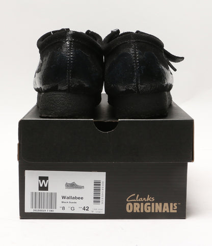 美品 Clarks × POLIQUANT ポリクアント モカシン ワラビー Wallabee Black Suede 11826 メンズ SIZE UK 8 クラークス