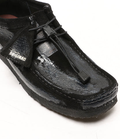美品 Clarks × POLIQUANT ポリクアント モカシン ワラビー Wallabee Black Suede 11826 メンズ SIZE UK 8 クラークス