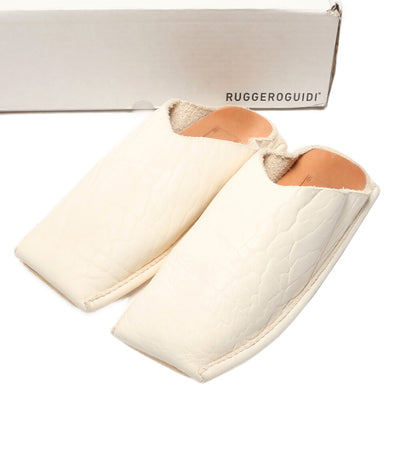 GUIDI サンダル ホワイト レザー SLQ01 メンズ SIZE 41 グイディ