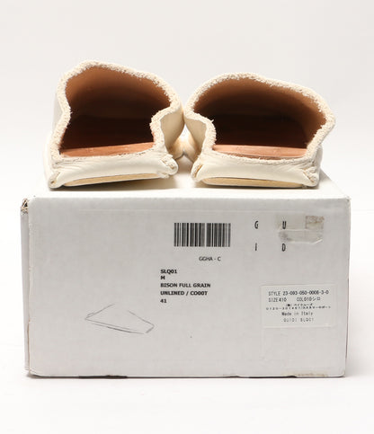 GUIDI サンダル ホワイト レザー SLQ01 メンズ SIZE 41 グイディ