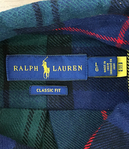 RALPH LAUREN 長袖シャツ ボタンダウン ヘビーネル NAVY メンズ SIZE L ラルフローレン