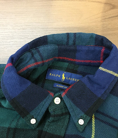 RALPH LAUREN 長袖シャツ ボタンダウン ヘビーネル NAVY メンズ SIZE L ラルフローレン