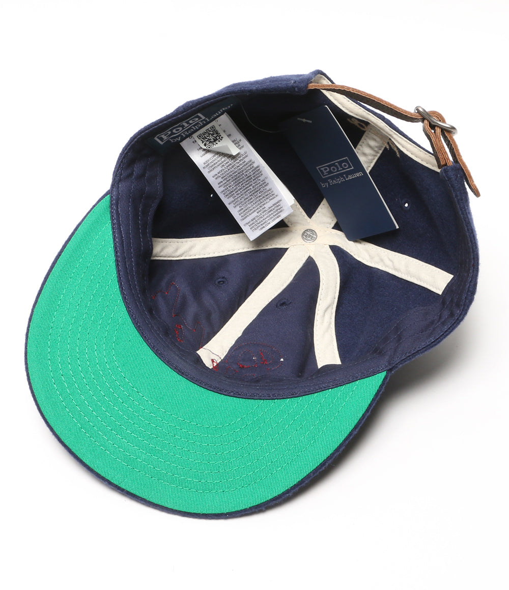 美品 POLO RALPH LAUREN アップリケド ウール ボール キャップ メンズ SIZE ONE SIZE ポロ・ラルフローレン