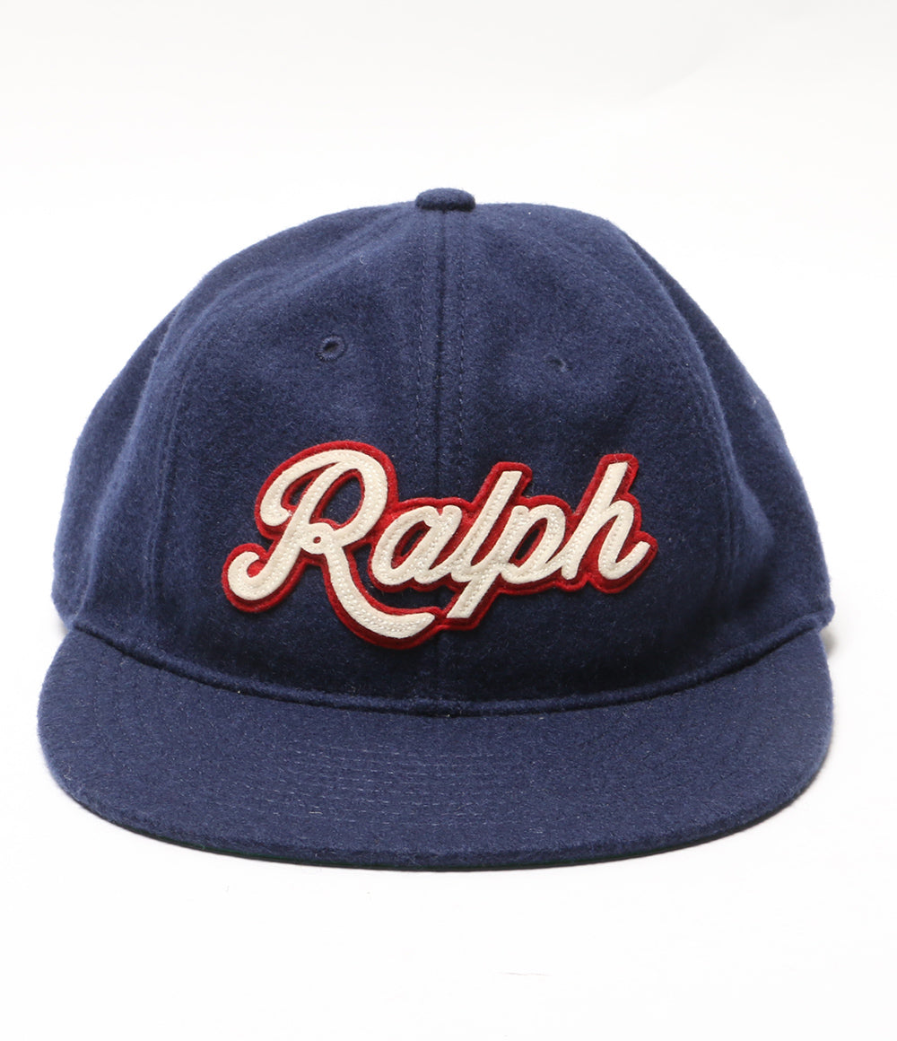 Polo by Ralph Lauren ラルフローレン ウールキャップ 青 美品 POLO RALPH LAUREN アップリケド ウール ボール キャップ メンズ