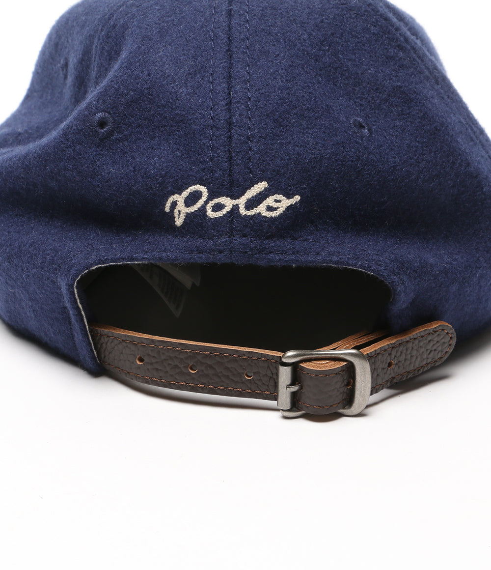 Polo by Ralph Lauren ラルフローレン ウールキャップ 青 美品 POLO RALPH LAUREN アップリケド ウール ボール キャップ メンズ