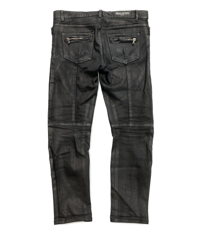 BALMAIN パンツ コーティング ブラック T548 B363 メンズ SIZE 32 バルマン