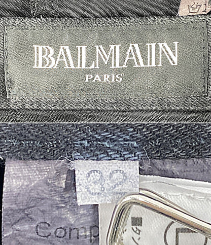 BALMAIN パンツ コーティング ブラック T548 B363 メンズ SIZE 32 バルマン