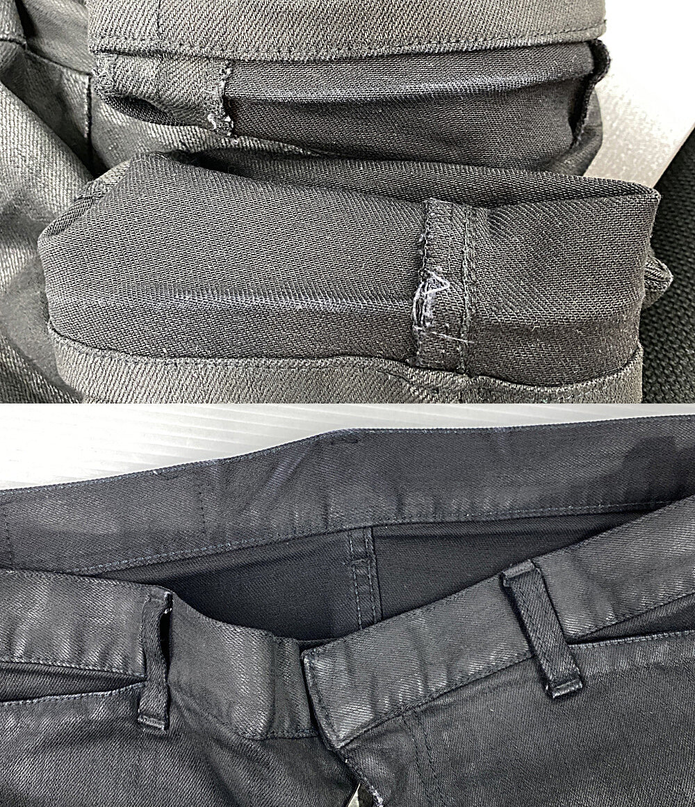 BALMAIN パンツ コーティング ブラック T548 B363 メンズ SIZE 32 バルマン
