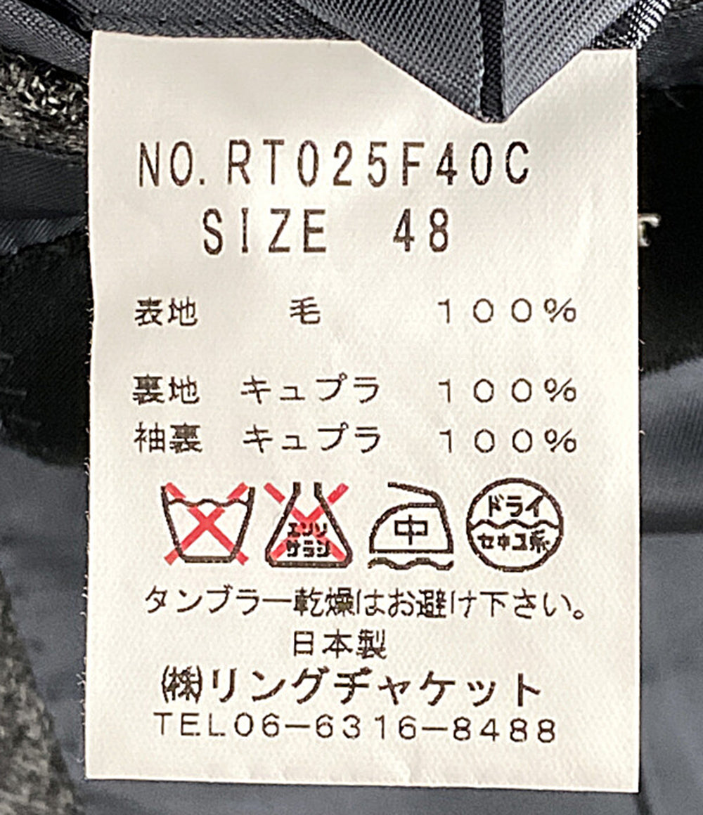 RING JACKET スーツ グレー ストライプ RT025F40C メンズ SIZE 48 リングジャケット