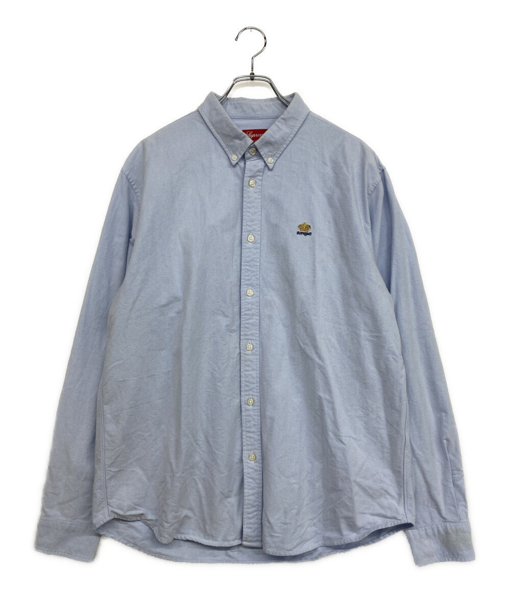 Supreme 長袖シャツ CROWN LOGO OXFORD SHIRT サックス メンズ SIZE L シュプリーム