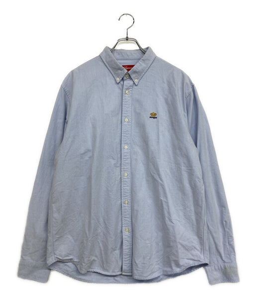Supreme 長袖シャツ CROWN LOGO OXFORD SHIRT サックス メンズ SIZE L