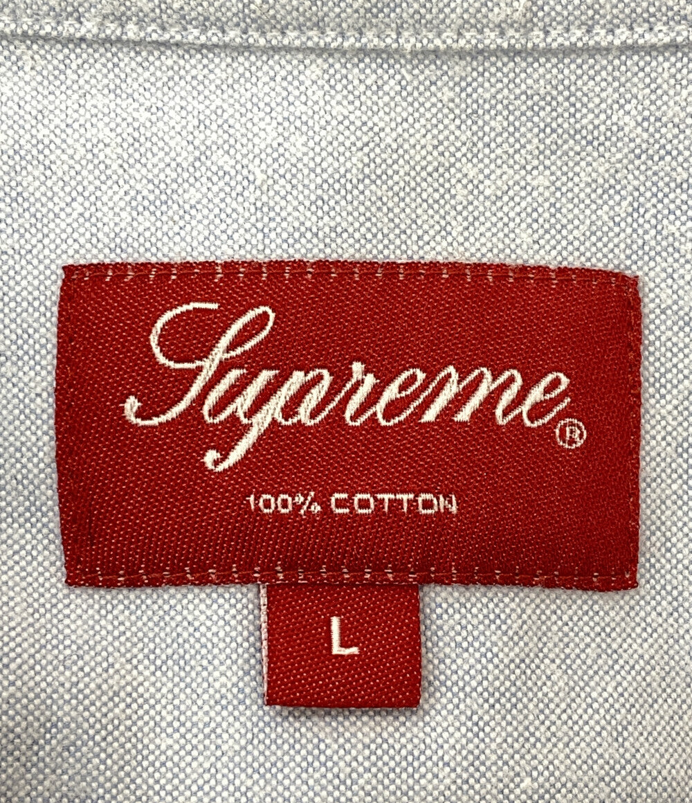 Supreme 長袖シャツ Mサイズ 王冠刺繍 Supreme 長袖シャツ CROWN LOGO OXFORD SHIRT サックス メンズ SIZE L