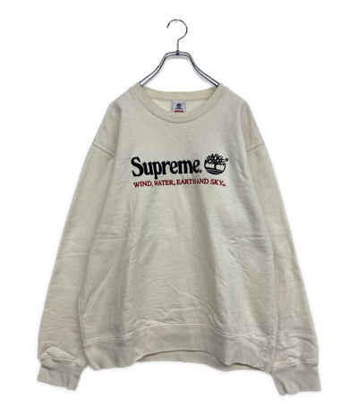 Supreme × TIMBERLAND ティンバーランド スウェット CREW NECK SWEAT ナチュラル メンズ SIZE L シュプリーム