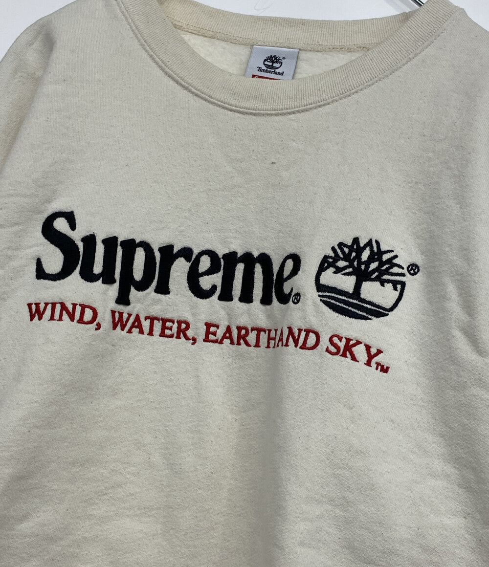 Supreme × TIMBERLAND ティンバーランド スウェット CREW NECK SWEAT ナチュラル メンズ SIZE L シュプリーム
