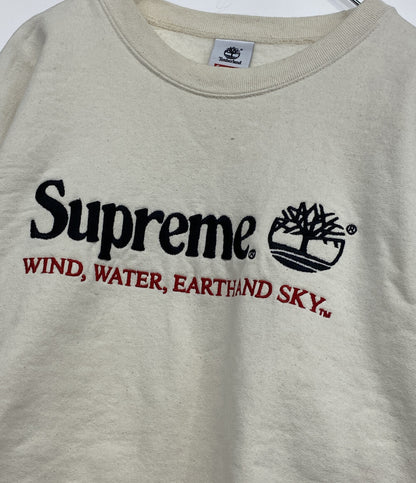 Supreme × TIMBERLAND ティンバーランド スウェット CREW NECK SWEAT ナチュラル メンズ SIZE L シュプリーム