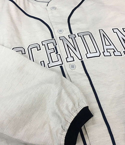 美品 DESCENDANT ベースボールシャツ ベージュ コットン メンズ SIZE 1 ディセンダント