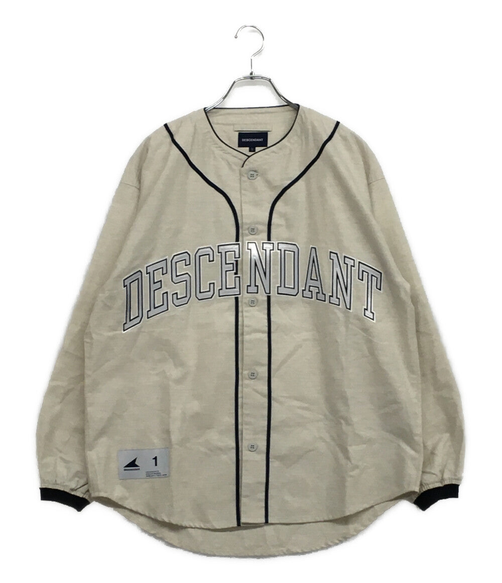 美品 DESCENDANT ベースボールシャツ ベージュ コットン メンズ SIZE 1