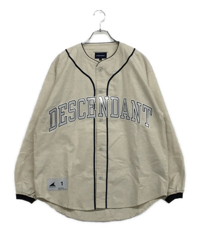 美品 DESCENDANT ベースボールシャツ ベージュ コットン メンズ SIZE 1 ディセンダント