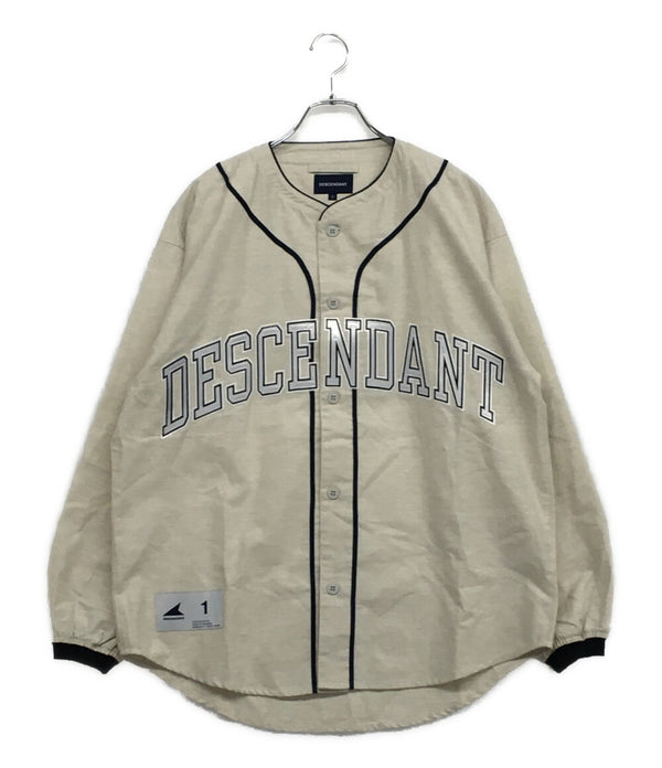 美品 DESCENDANT ベースボールシャツ ベージュ コットン メンズ SIZE 1