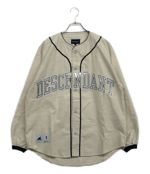 【DESCENDANT ベースボールシャツ】ディセンダント 美品 DESCENDANT ベースボールシャツ ベージュ コットン メンズ SIZE 1