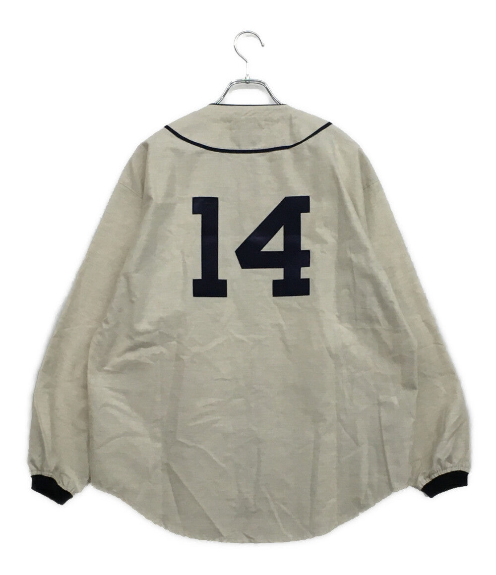 美品 DESCENDANT ベースボールシャツ ベージュ コットン メンズ SIZE 1