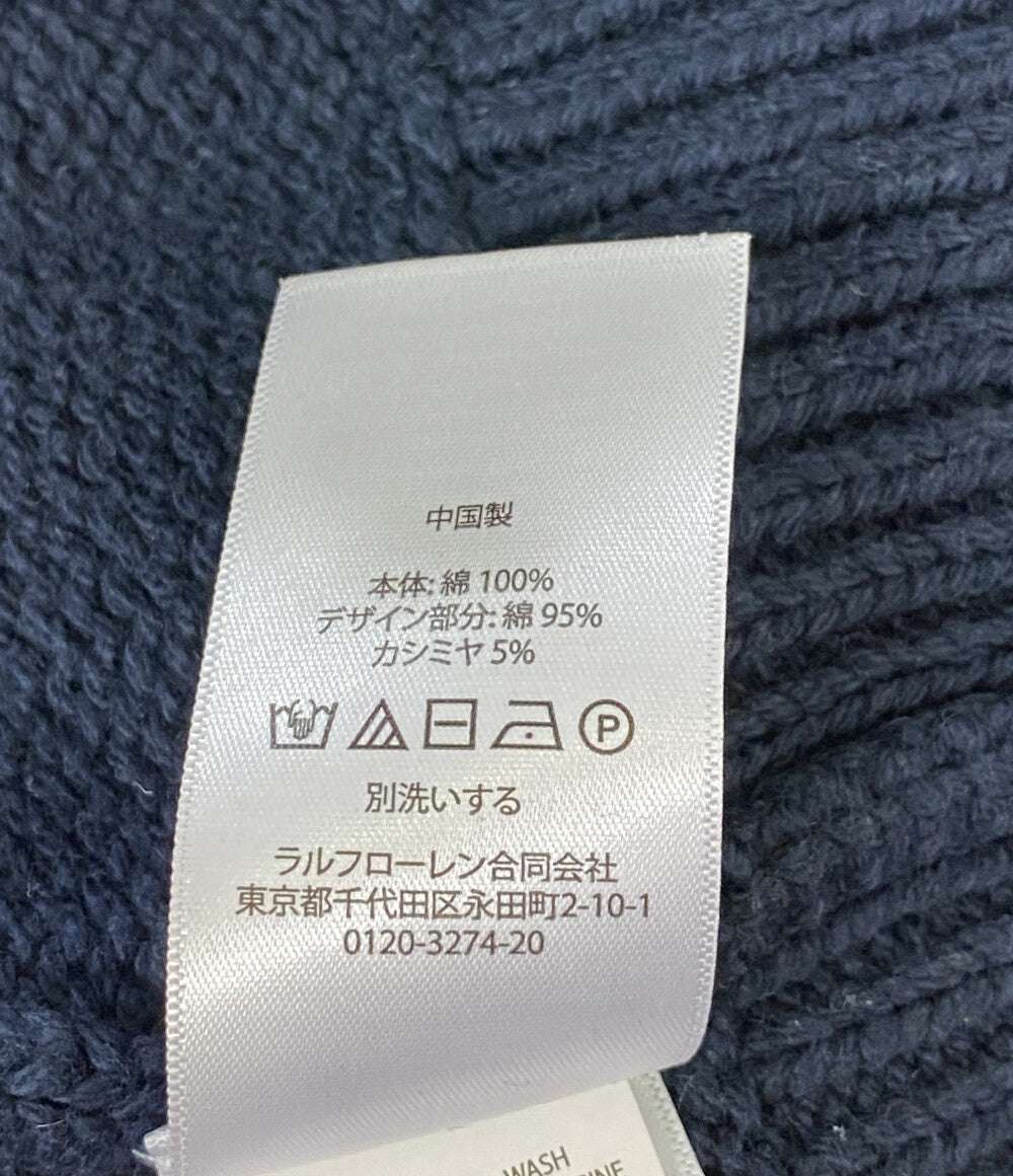 美品 POLO RALPH LAUREN NYC ロゴニット ネイビー メンズ SIZE L ポロ・ラルフローレン