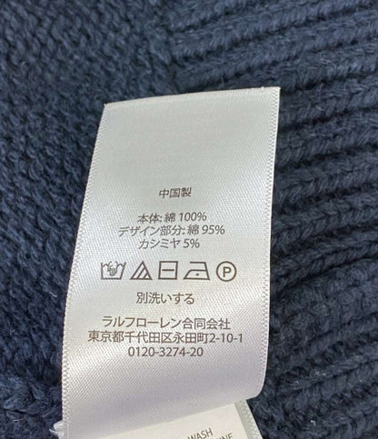 美品 POLO RALPH LAUREN NYC ロゴニット ネイビー メンズ SIZE L ポロ・ラルフローレン