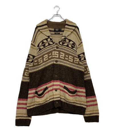 RRL RALPH LAUREN カーディガン ショールカラー HNAD KNIT SILK混 90s メンズ SIZE XL ダブルアールエル