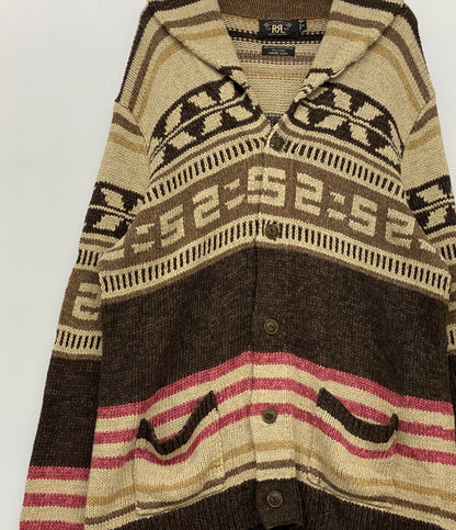RRL RALPH LAUREN カーディガン ショールカラー HNAD KNIT SILK混 90s メンズ SIZE XL ダブルアールエル
