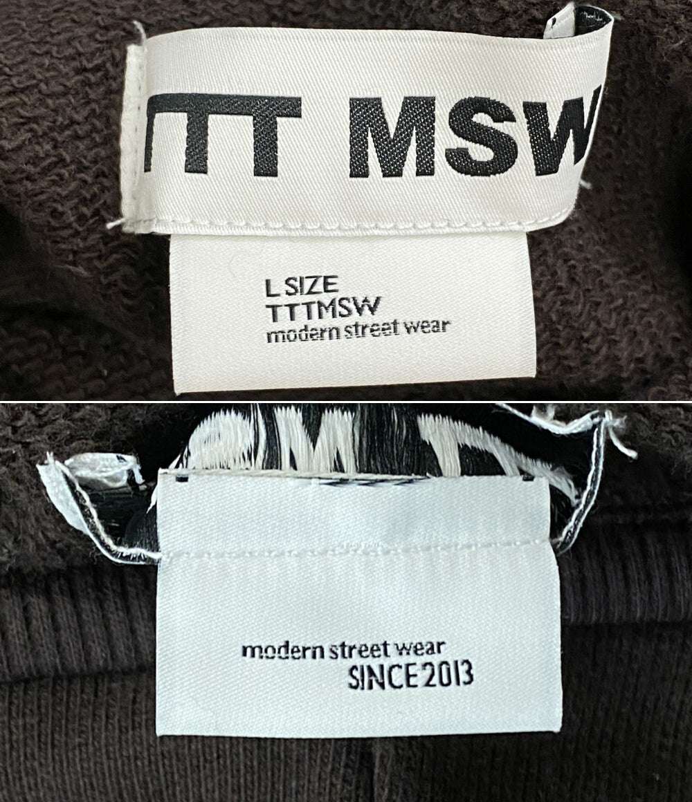TTT MSW ティーモダンストリートウエア パーカー LOGO HOODIE BROWN メンズ SIZE L