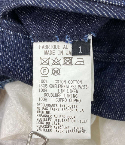 Y's サロペット デニム リネン切替し レディース SIZE 1 ワイズ