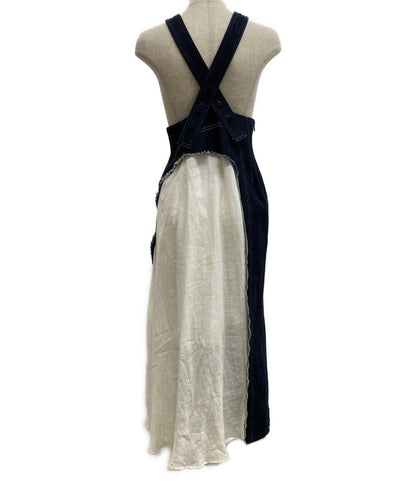 Y's サロペット デニム リネン切替し レディース SIZE 1 ワイズ