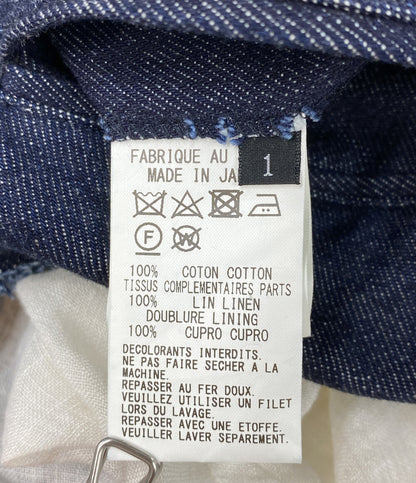 Y's サロペット デニム リネン切替し レディース SIZE 1 ワイズ