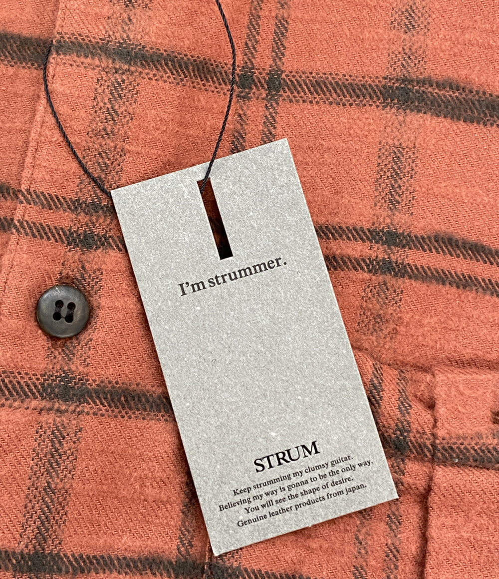 美品 STRUM ストラム 長袖シャツ ヴィンテージ起毛チェックツイルシャツ STC188-01 メンズ SIZE 4