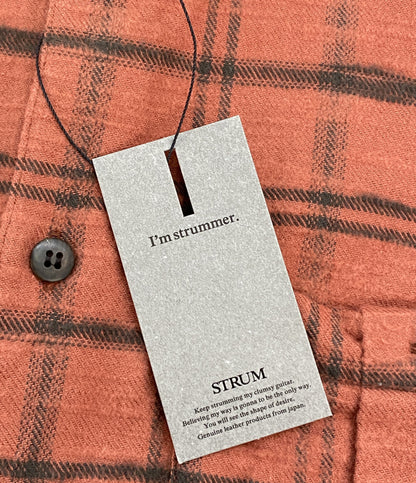美品 STRUM ストラム 長袖シャツ ヴィンテージ起毛チェックツイルシャツ STC188-01 メンズ SIZE 4
