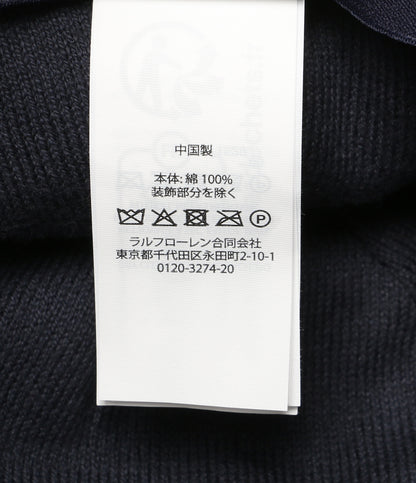 POLO RALPH LAUREN ケーブルニット ウールブレンド ボールキャップ ネイビー メンズ SIZE ONE ポロ・ラルフローレン