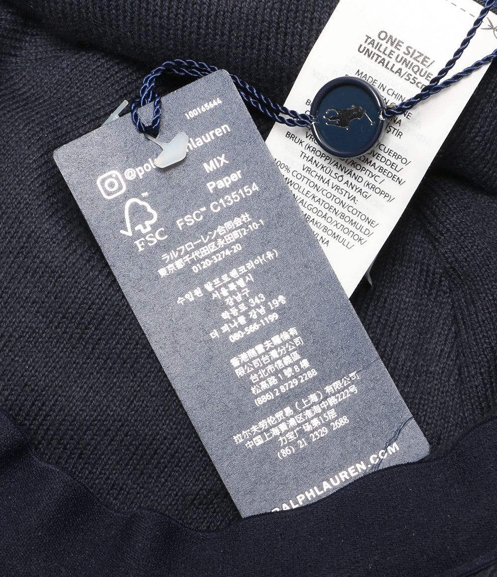 POLO RALPH LAUREN ケーブルニット ウールブレンド ボールキャップ ネイビー メンズ SIZE ONE ポロ・ラルフローレン