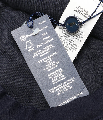 POLO RALPH LAUREN ケーブルニット ウールブレンド ボールキャップ ネイビー メンズ SIZE ONE ポロ・ラルフローレン
