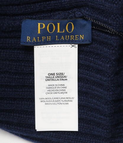 美品 POLO RALPH LAUREN ニット帽 ビーニー PC1333 ネイビー メンズ SIZE ONE ポロ・ラルフローレン