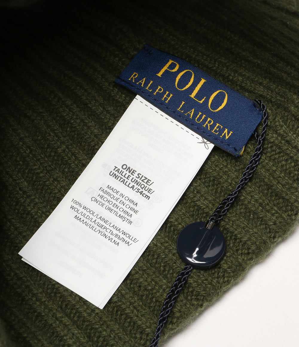 美品 POLO RALPH LAUREN ニット帽 ビーニー PC1333 グリーン メンズ SIZE ONE ポロ・ラルフローレン