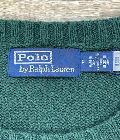 美品 POLO RALPH LAUREN ニット Poloベアセーター グリーン ウール メンズ SIZE M ポロ・ラルフローレン