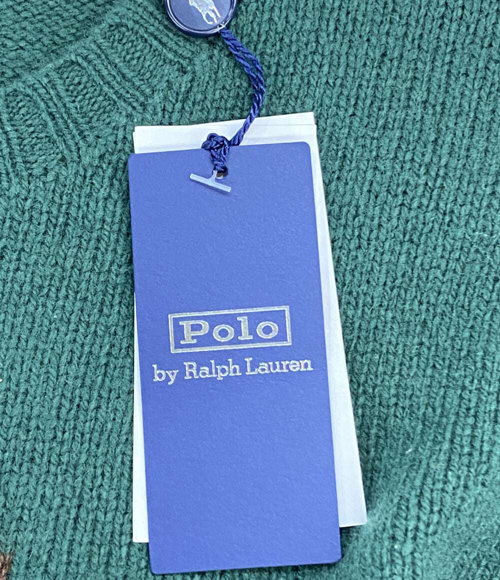 美品 POLO RALPH LAUREN ニット Poloベアセーター グリーン ウール メンズ SIZE M ポロ・ラルフローレン