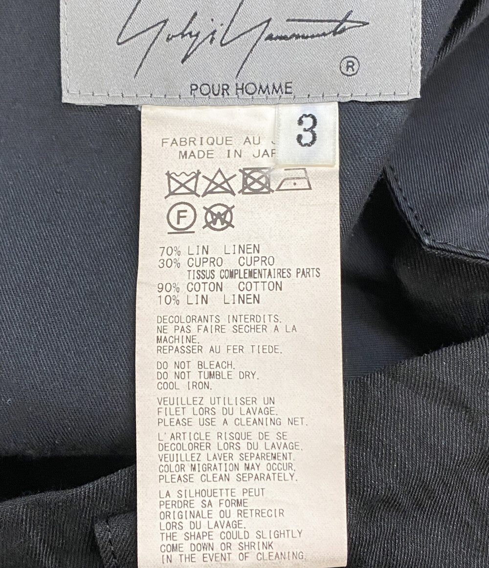 YOHJI YAMAMOTO POUR HOMME サイドボタンリネンパンツ 23SS メンズ SIZE 3 ヨウジヤマモトプールオム